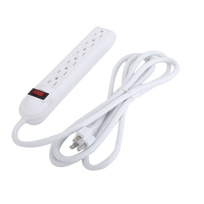 Non Grounding Portable 6 Way Extension Cord Socket